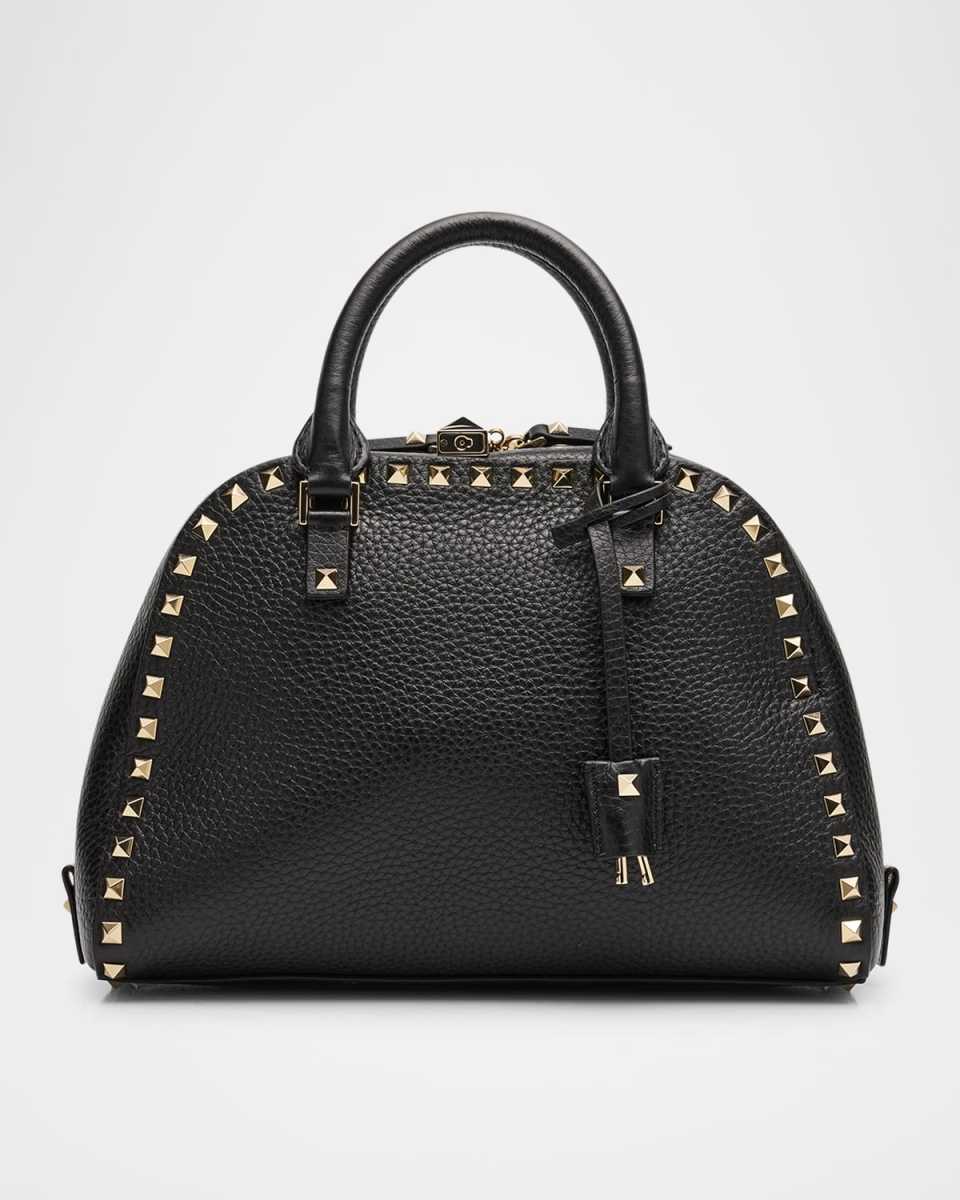Rockstud Leather Top-Handle Bag